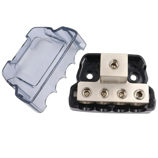 4 Way Distribution Block 0 AWG In, 4 AWG Out Car Audio Amp Power Ground Distributor