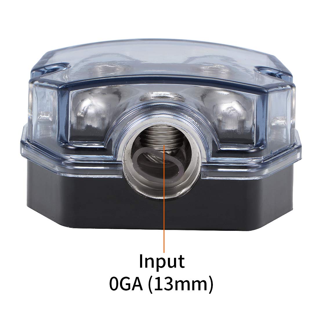 2 Way Distribution Block 0-4 AWG In, 4-8 AWG Out Power or Ground