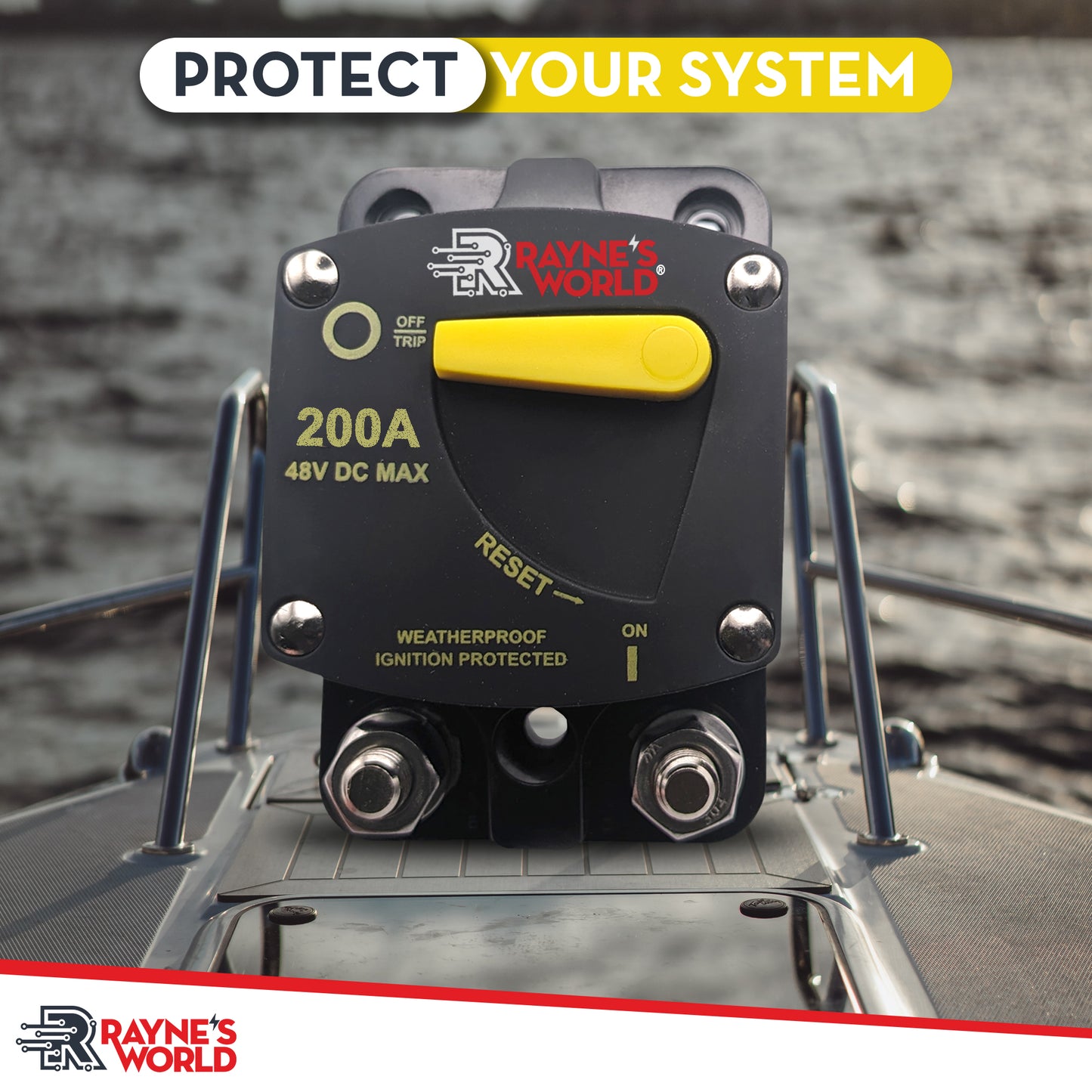 200 Amp Heavy Duty Circuit Breaker Manual Reset 12-48V