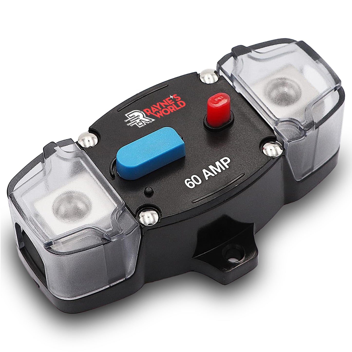 60 Amp Inline Waterproof Circuit Breaker with Dust Covers 12-48V