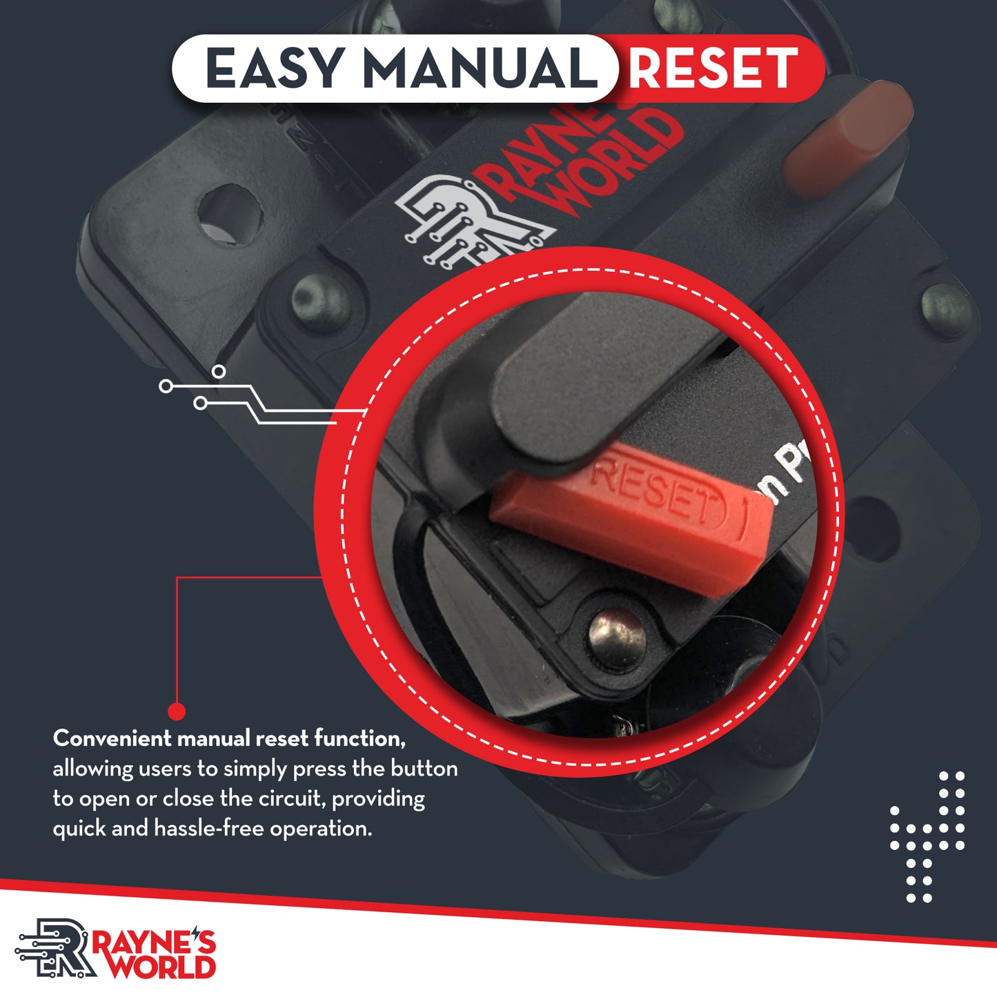 200 Amp Waterproof Circuit Breaker 12-48V Manual Reset