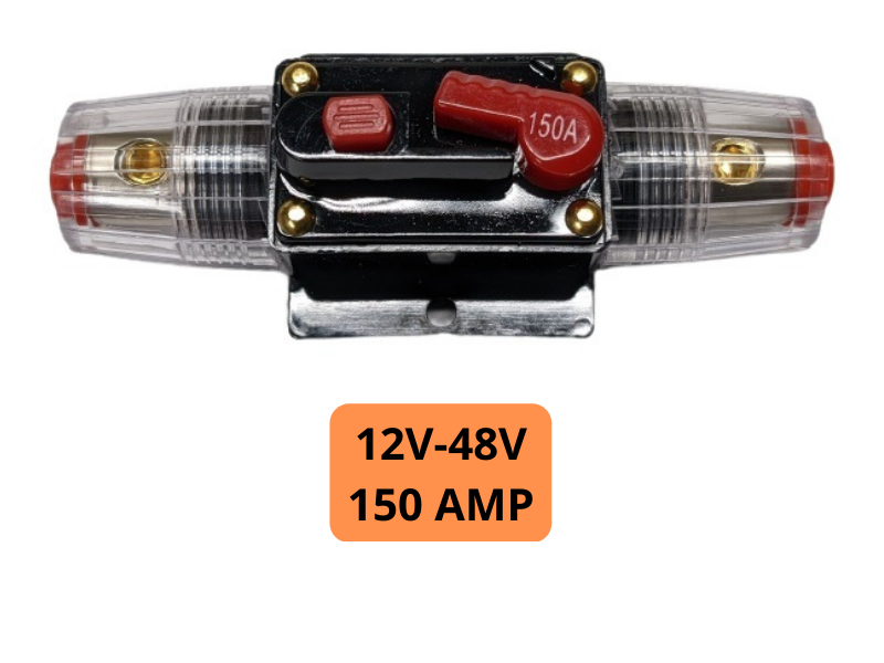 150 Amp Inline Waterproof Circuit Breaker Auto/Marine/Solar Manual Reset 12V-48V