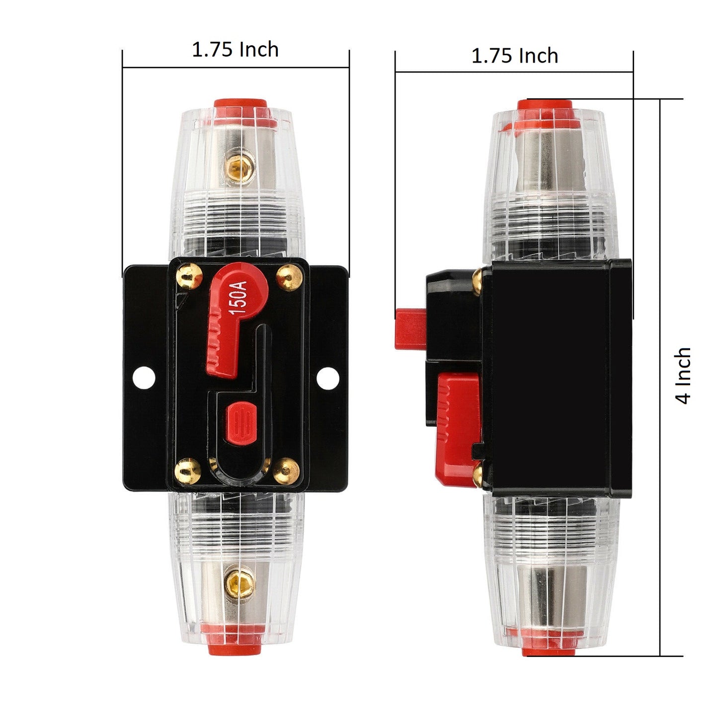 150 Amp Inline Waterproof Circuit Breaker Auto/Marine/Solar Manual Reset 12V-48V