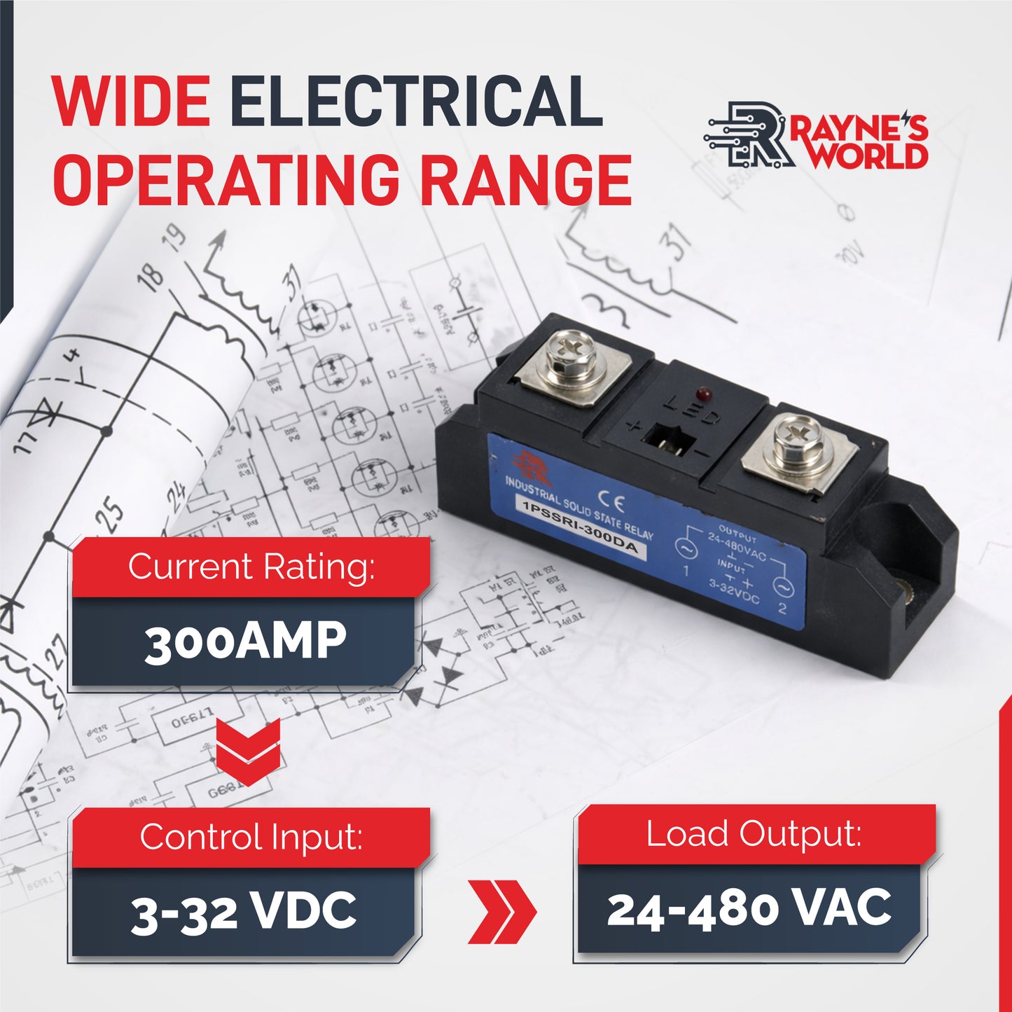 300 Solid State Relay | Single Phase Industrial | DA (DC-AC)