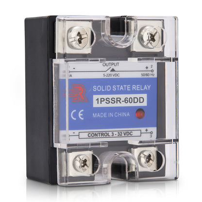 60 Amp DD Solid State Relay Module SSR-DC to DC-3-32VDC Control-12-220VDC Output
