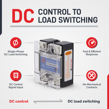 60 Amp DD Solid State Relay Module SSR-DC to DC-3-32VDC Control-12-220VDC Output
