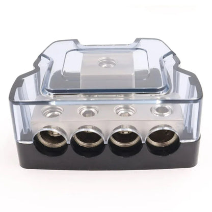 4 Way Distribution Block 0 AWG In, 4 AWG Out Car Audio Amp Power Ground Distributor