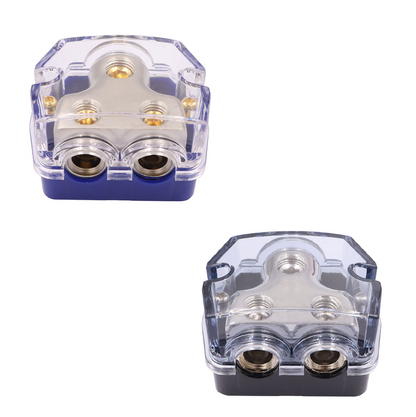 2 Way Power/Ground Distribution Blocks 1/0 AWG IN( Fits 0-4 AWG)