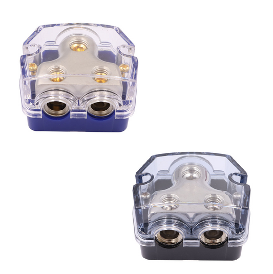 2 Way Power/Ground Distribution Blocks 1/0 AWG IN( Fits 0-4 AWG)