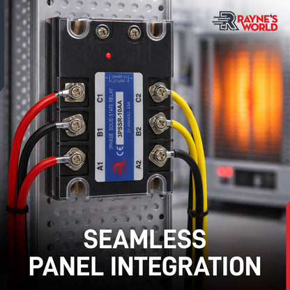 10 Amp AA 3 Phase Solid State Relay Module SSR-AC to AC-70-280VAC Control-24-480VAC Output