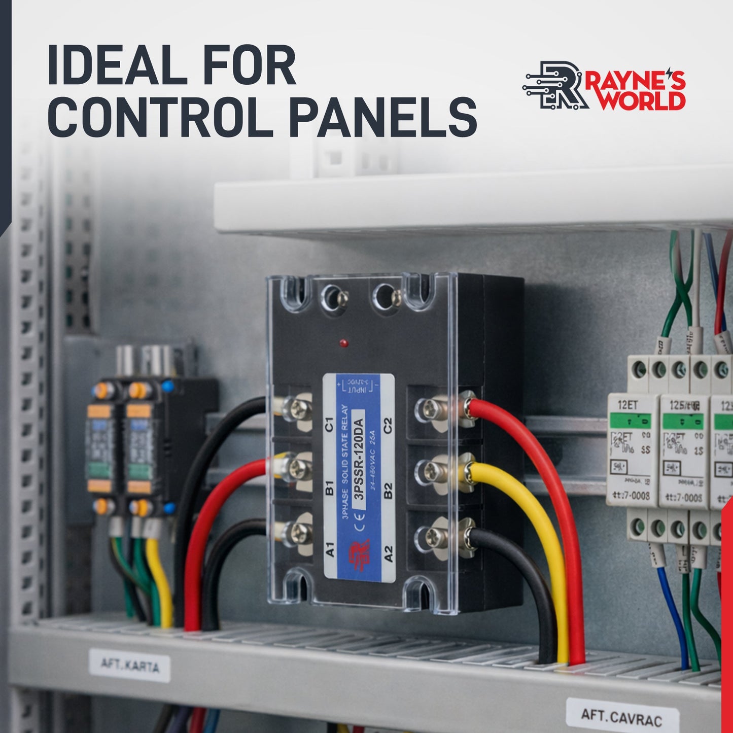 120 Amp DA 3 Phase Solid State Relay Module SSR-DC to AC-3-32VDC Control-24-480VAC Output