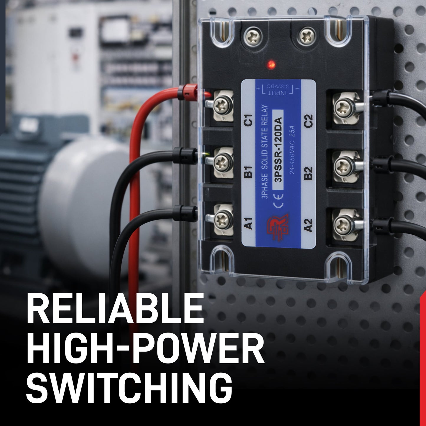 120 Amp DA 3 Phase Solid State Relay Module SSR-DC to AC-3-32VDC Control-24-480VAC Output