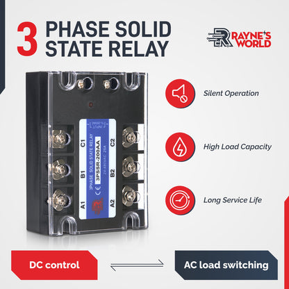 200 Amp AA 3 Phase Solid State Relay Module SSR-AC to AC-70-280VAC Control-24-480VAC Output