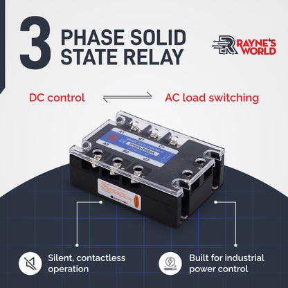 120 Amp DA 3 Phase Solid State Relay Module SSR-DC to AC-3-32VDC Control-24-480VAC Output