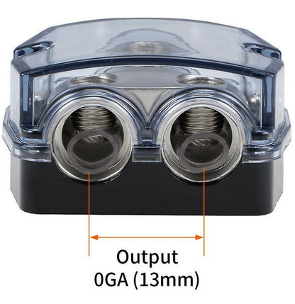 2 Way Distribution Block 0-4 AWG In, 0-4 AWG Out Power or Ground