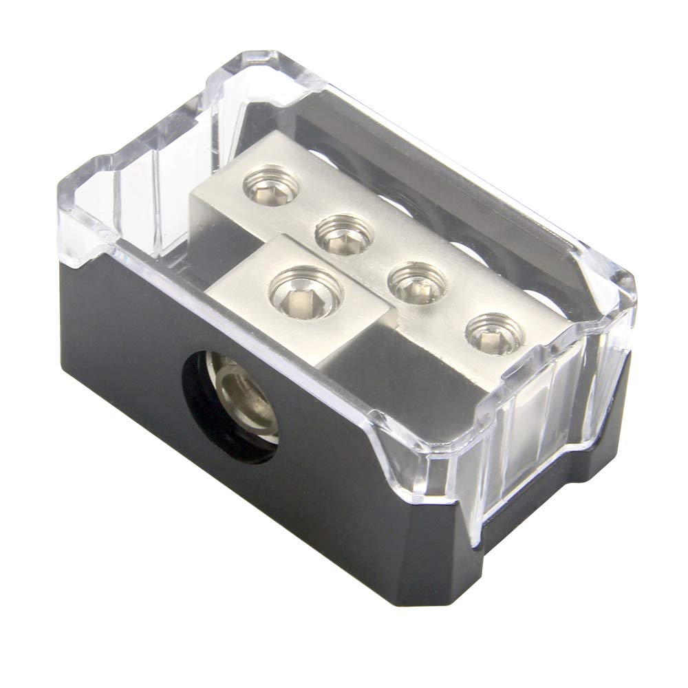4 Way Power/Ground Distribution Block 0 AWG In, 4 AWG Out (Fits 4-8 AWG)