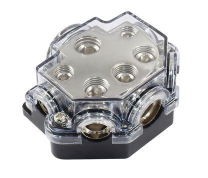 5 Way Power/Ground Distribution Block 0 AWG In, 2/4/8 AWG Out