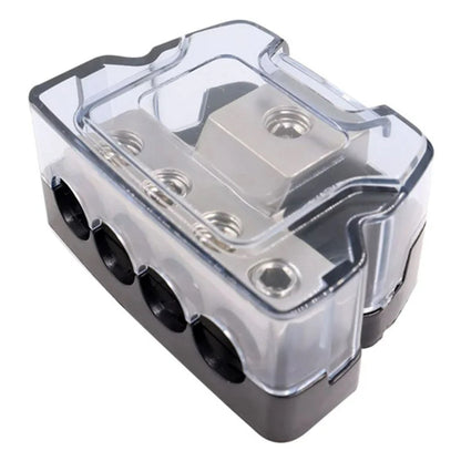 4 Way Distribution Block 0 AWG In, 4 AWG Out Car Audio Amp Power Ground Distributor