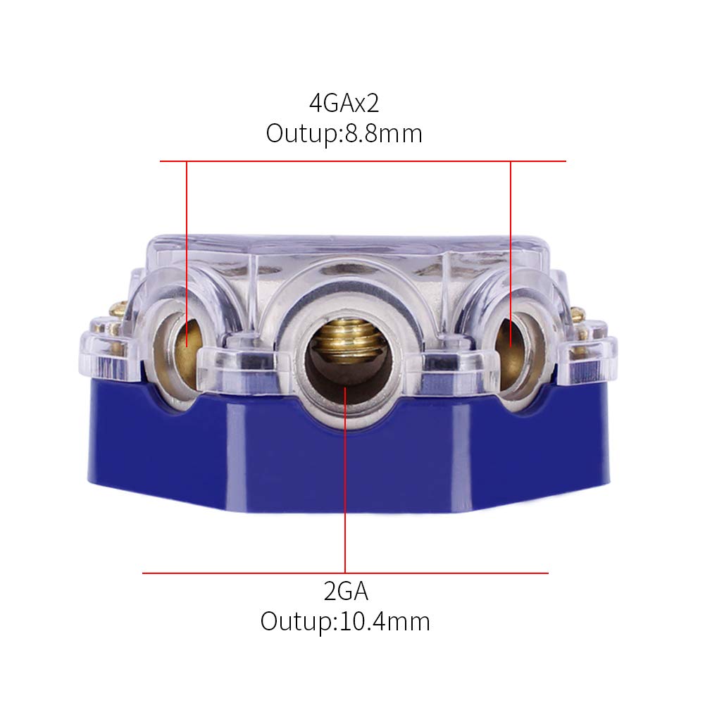 5 Way Power/Ground Distribution Block 0 AWG In, 2/4/8 AWG Out