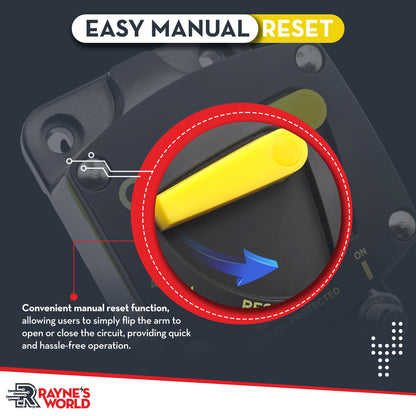 300 Amp Heavy Duty Circuit Breaker Manual Reset 12-48V