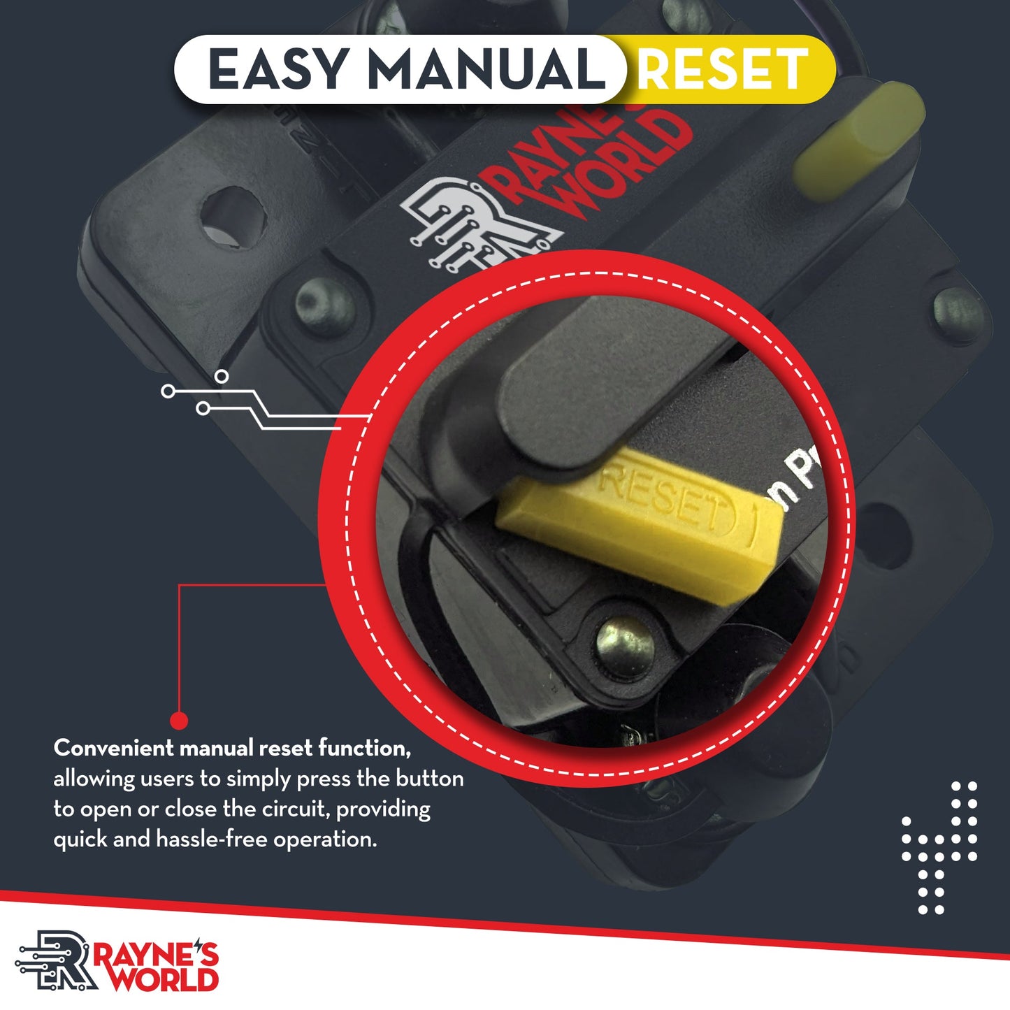30A-300 Amp Waterproof Circuit Breaker Manual Reset 12-48V DC