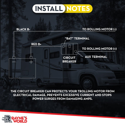 30A-300 Amp Waterproof Circuit Breaker Manual Reset 12-48V DC