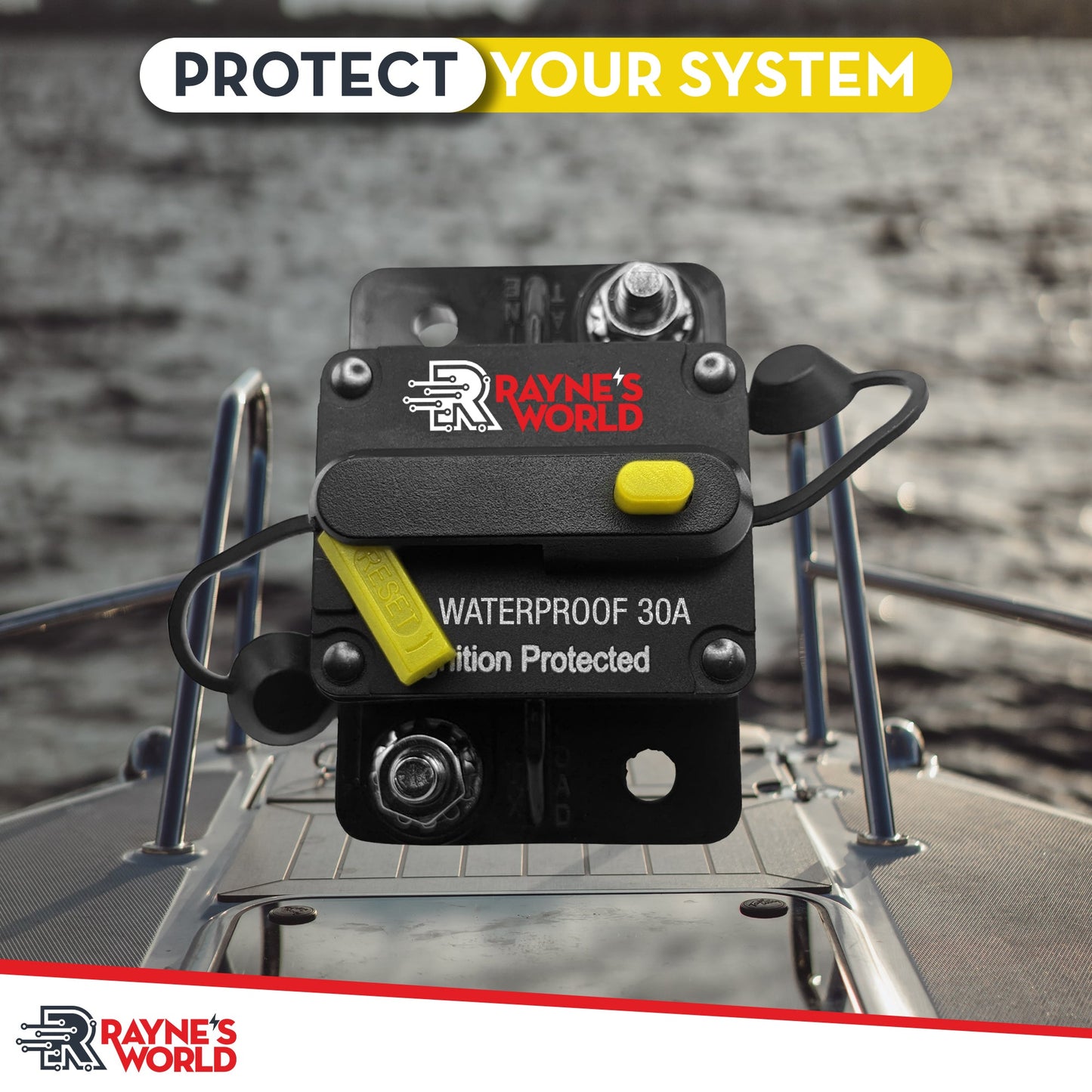 30A-300 Amp Waterproof Circuit Breaker Manual Reset 12-48V DC