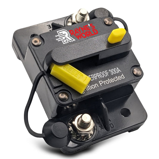 300 Amp Waterproof Circuit Breaker 12-48V Manual Reset Yellow Buttons