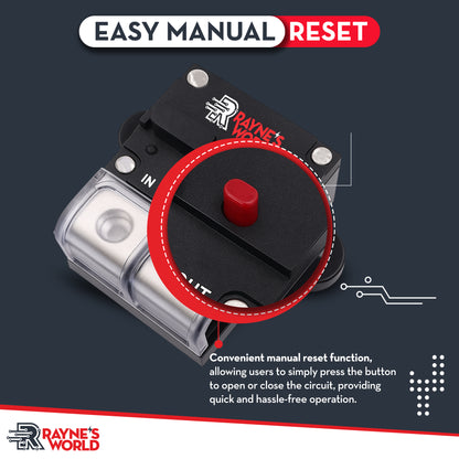 250 Amp Waterproof Circuit Breaker with Dust Covers 12-48V