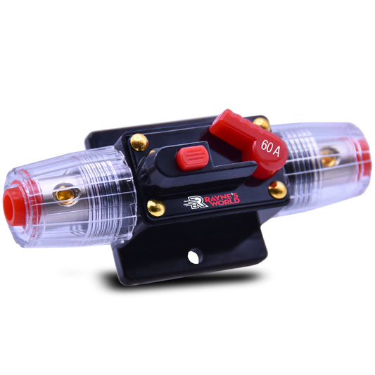 60 Amp Inline Waterproof Circuit Breaker Auto/Marine/Solar Manual Reset 12V-48V
