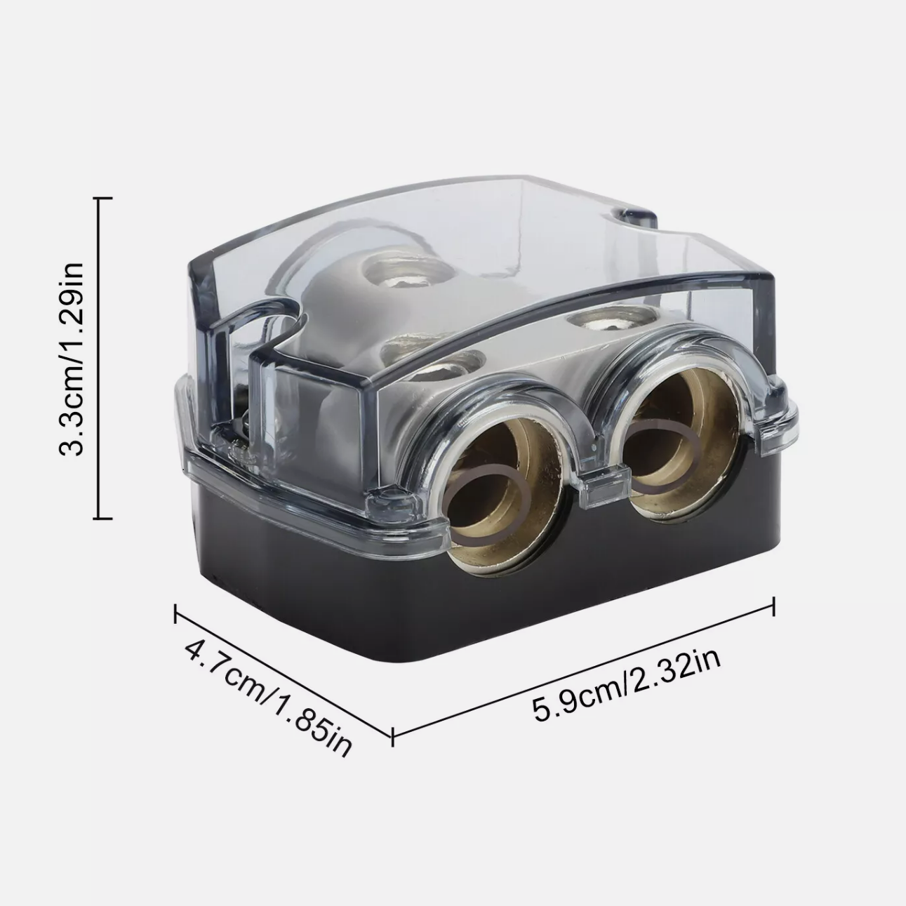 2 Way Distribution Block 0-4 AWG In, 0-4 AWG Out Power or Ground