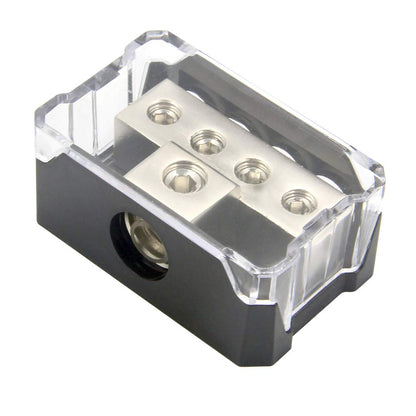 4 Way Distribution Block 0 AWG In, 4 AWG Out Car Audio Amp Power Ground Distributor Gray