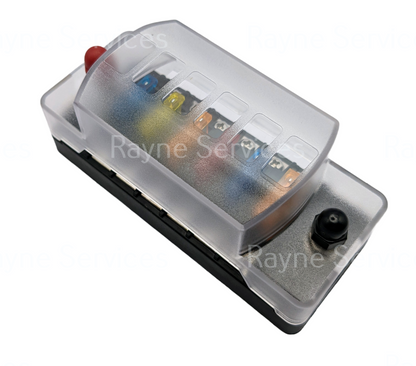 6-12 Way ATO/ATC Blade Fuse Block with Negative Bus 12-48V