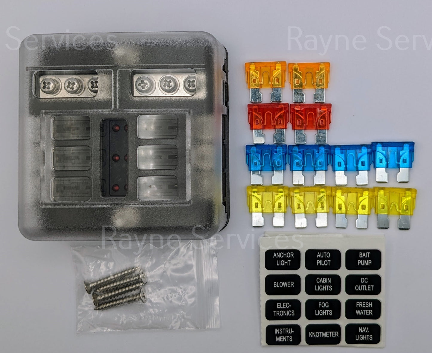 6-12 Way ATO/ATC Blade Fuse Block 12V-48V With Bus Bar